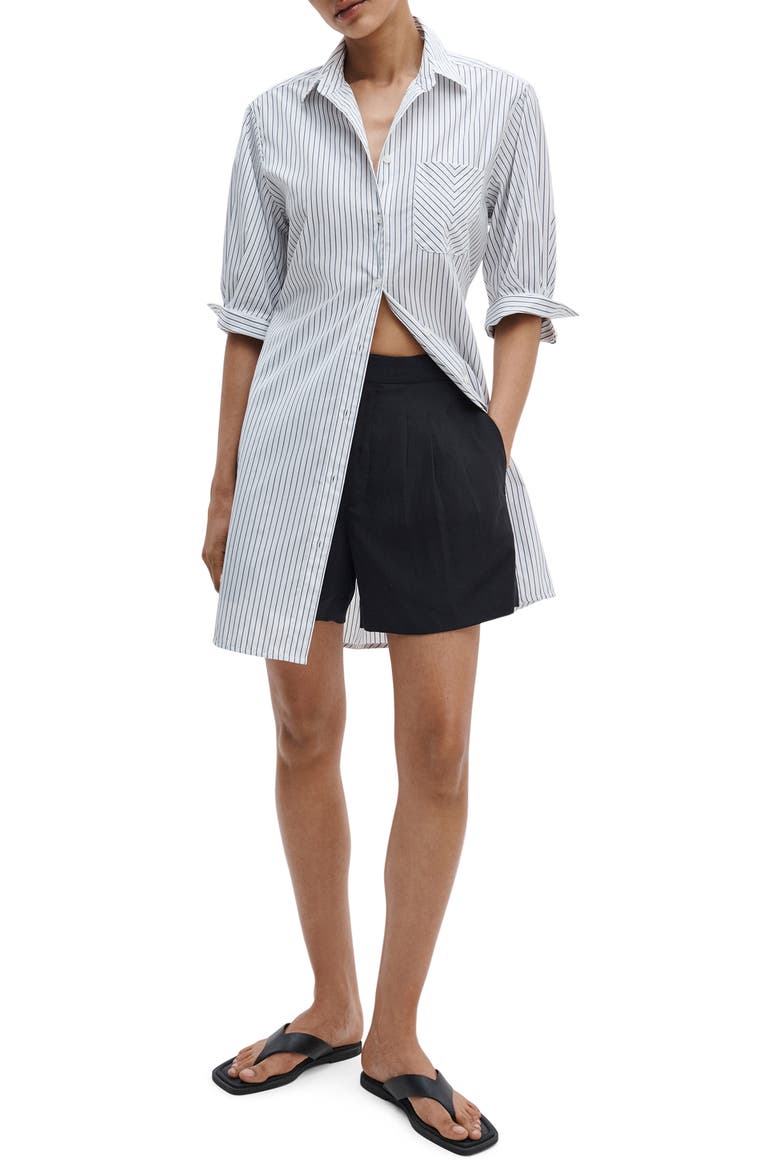 Lucia Stripe Mini Shirtdress, Alternate, color, NAVY STRIPE