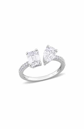 Sterling Silver Diamond Bypass Ring - 0.10 ctw