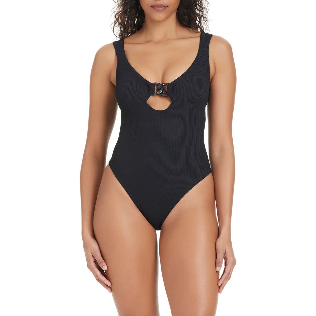 Sanctuary Open Back One-piece Swimsuit In Black