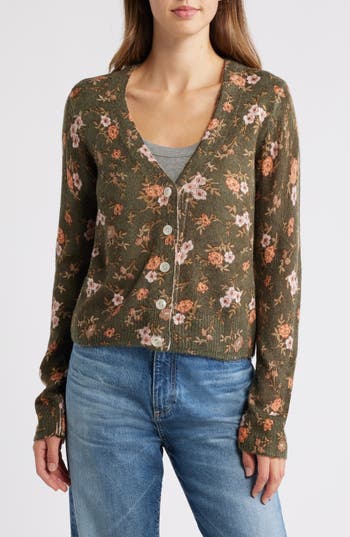 LUCKY BRAND LUCKY BRAND FLORAL PRINT CARDIGAN 