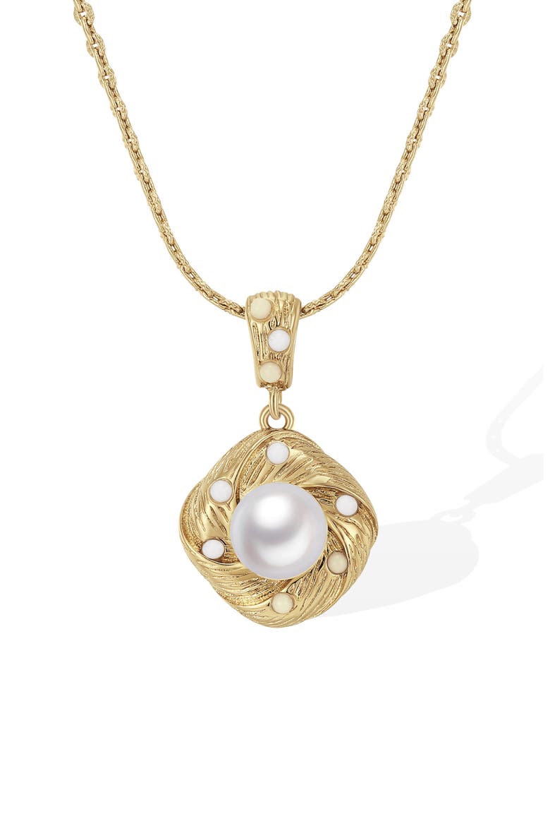Canary Pendant Necklace, Alternate, color, Gold & White