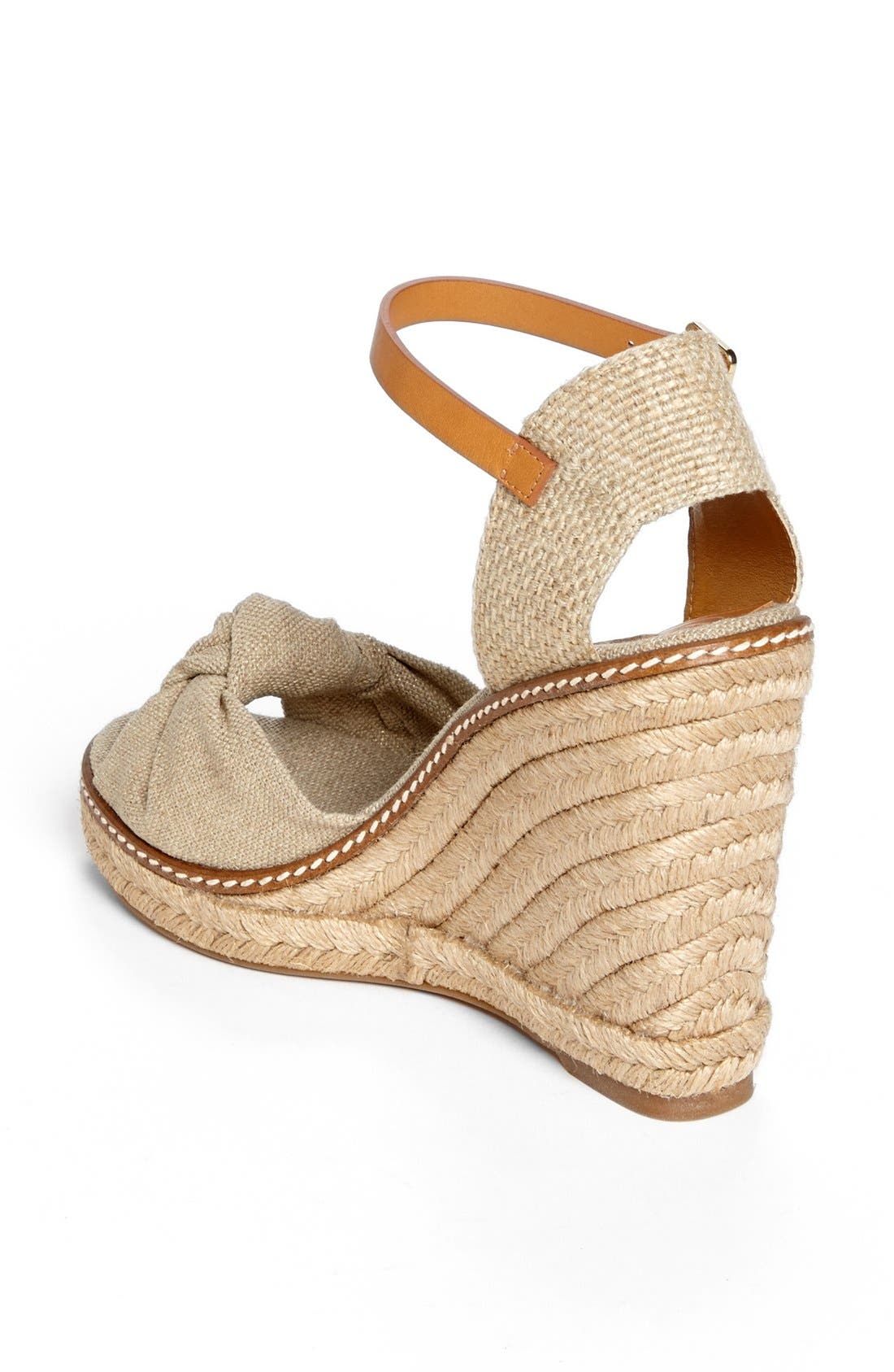 'Macy' Leather Wedge Espadrille Sandal, Alternate, color, GOLD WASHED/ NATURAL TAN