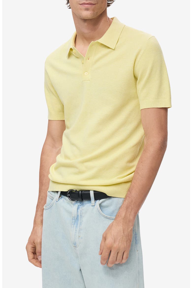 Slim Fit Knit Polo, Main, color, NEON YELLOW