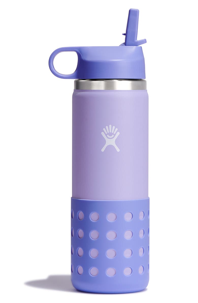 Hydro Flask Kids' 20-Ounce Wide Mouth Water Bottle with Straw Lid, Main, color, Lupine