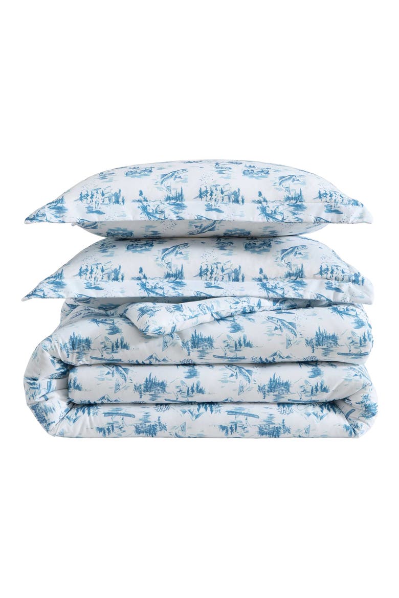 Huntley Plaid Reversible Microfiber Comforter Set, Main, color, MEDIUM / DARK BLUE