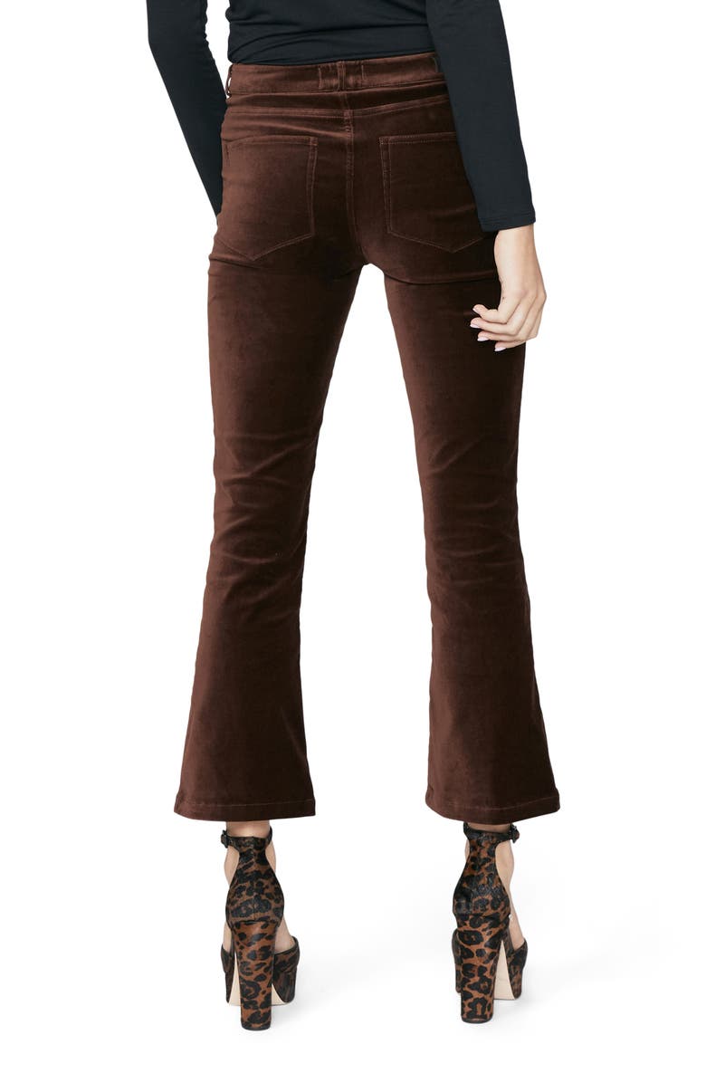 PAIGE Claudine Velvet Ankle Flare Pants, Alternate, color, Chiccoffe