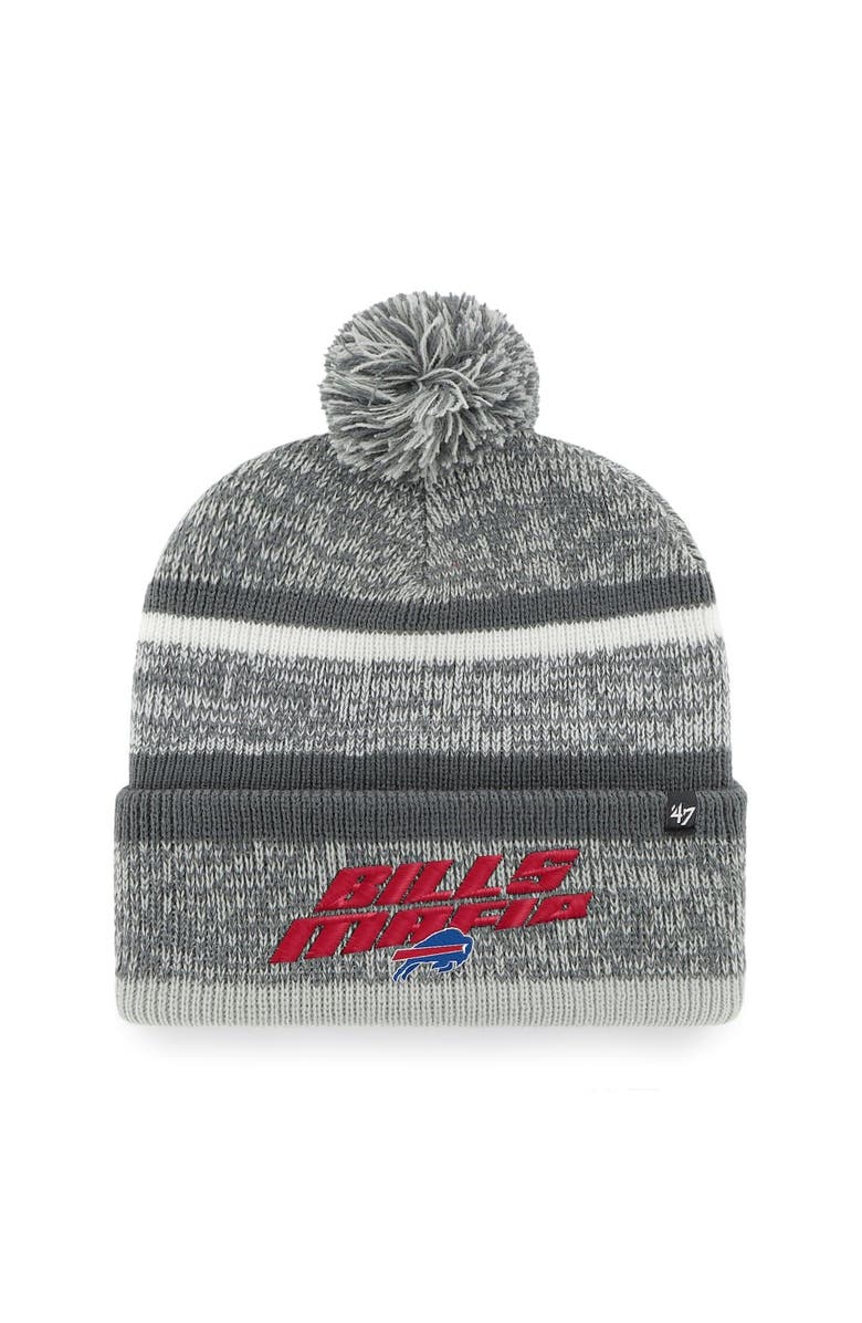 '47 Men's '47 Charcoal Buffalo Bills Bills Mafia Northward Cuff Pom Knit Hat, Main, color,