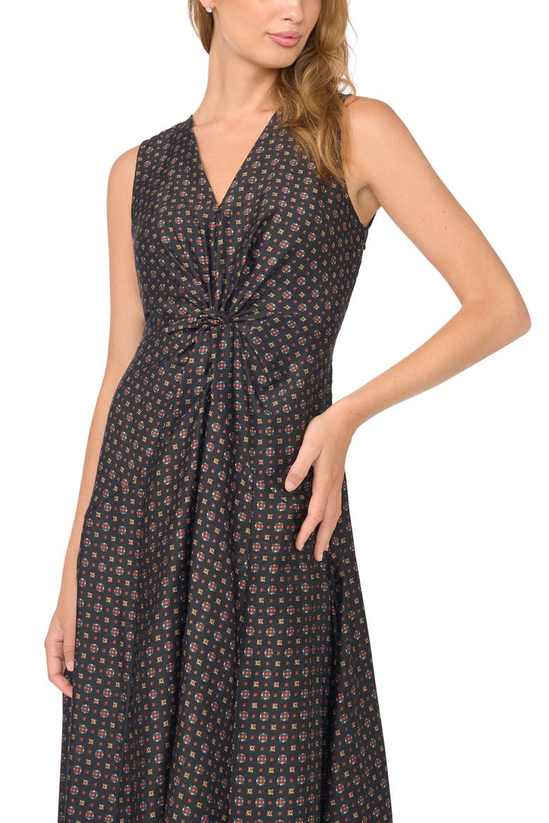 Knot Front Maxi Dress, Alternate, color, RICH BLACK 060