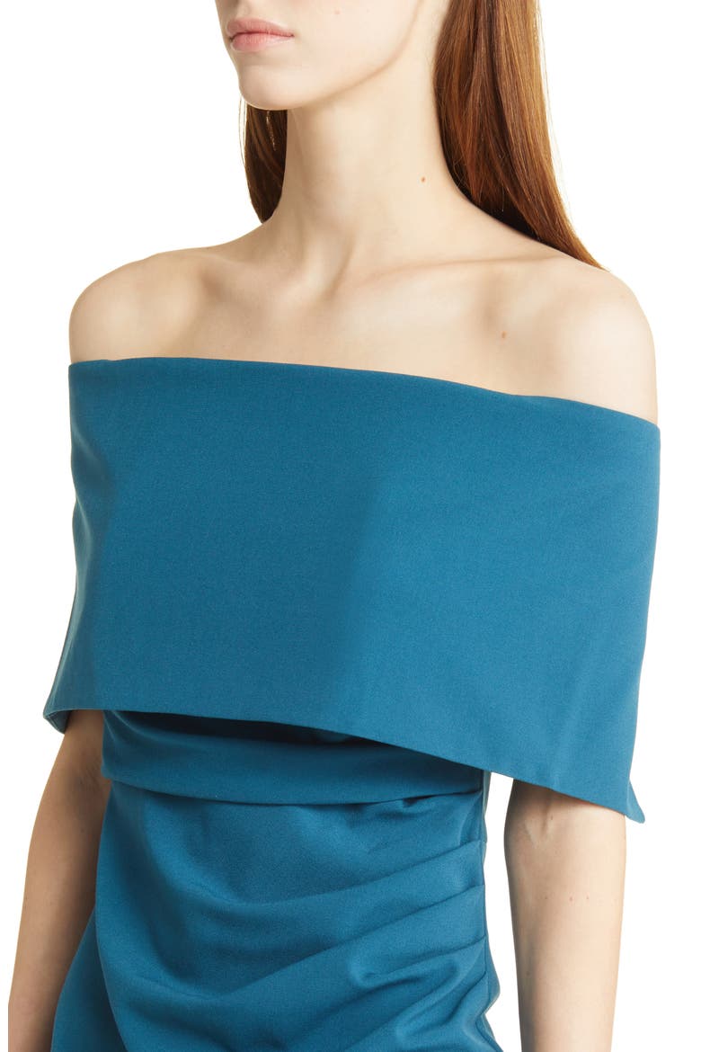 Off-the-Shoulder Sheath Dress, Alternate, color, TEAL