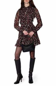 Walter Baker Dory Tie Neck Long Sleeve Dress