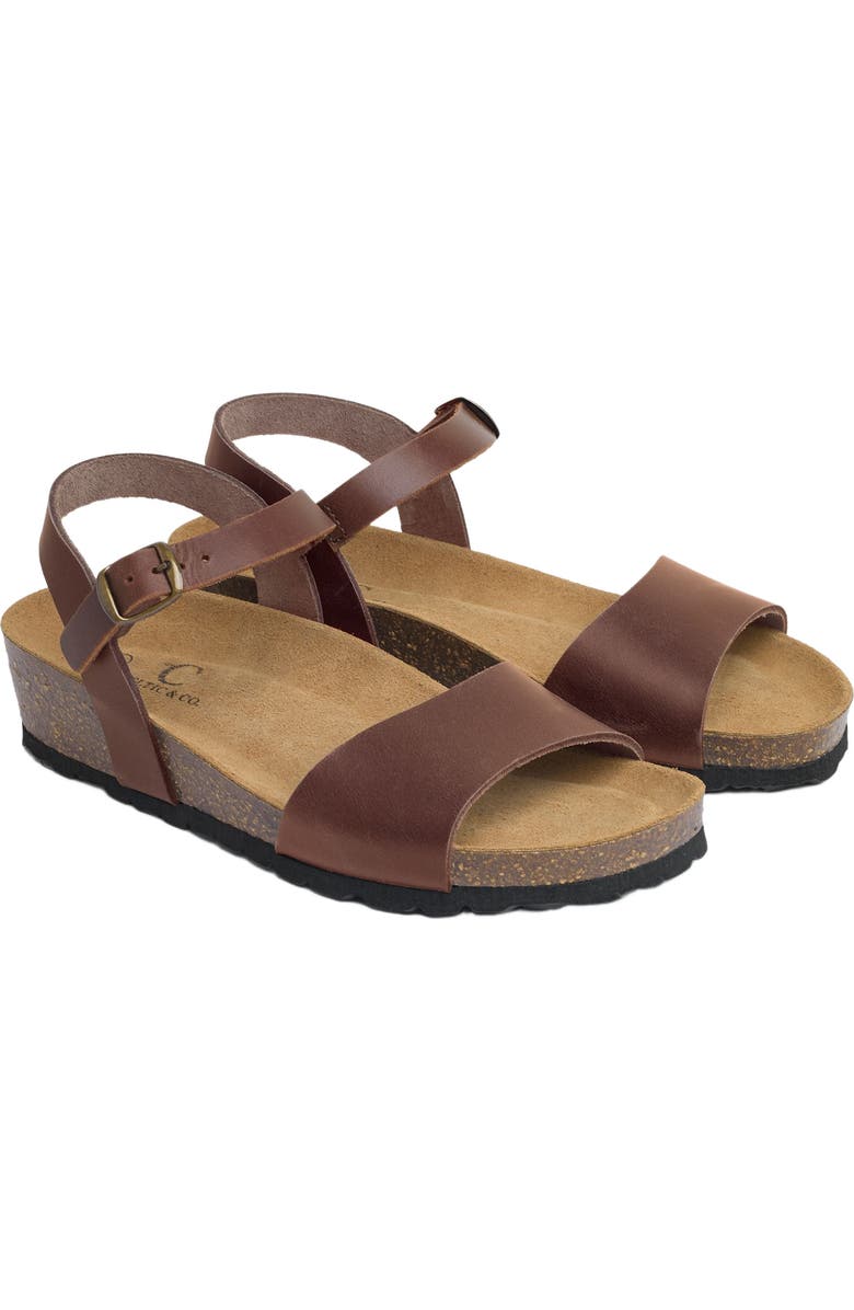 Celtic & Co. Low Wedge Ankle Strap Sandal, Main, color, Rust