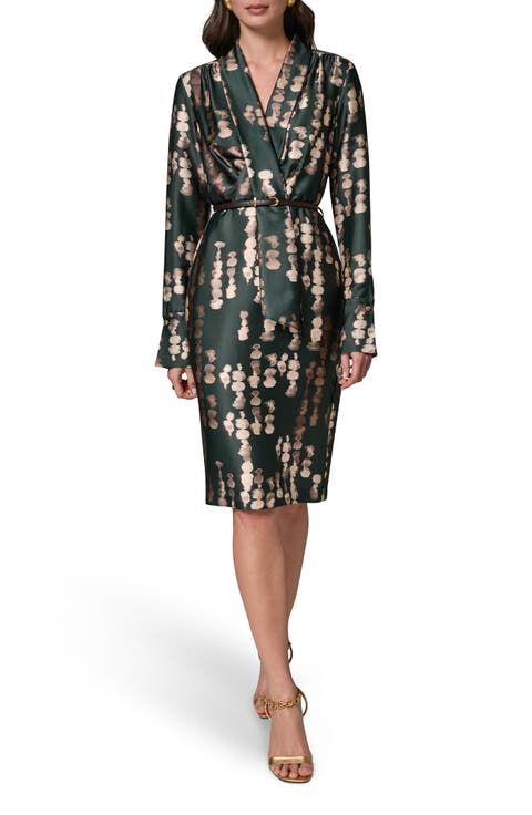 Belted Long Sleeve Dress