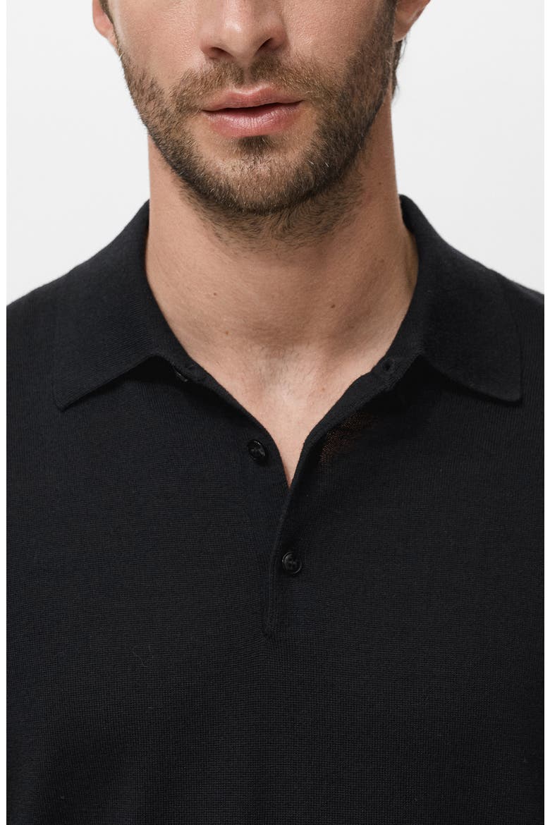 Wool Sweater Polo, Alternate, color, BLACK