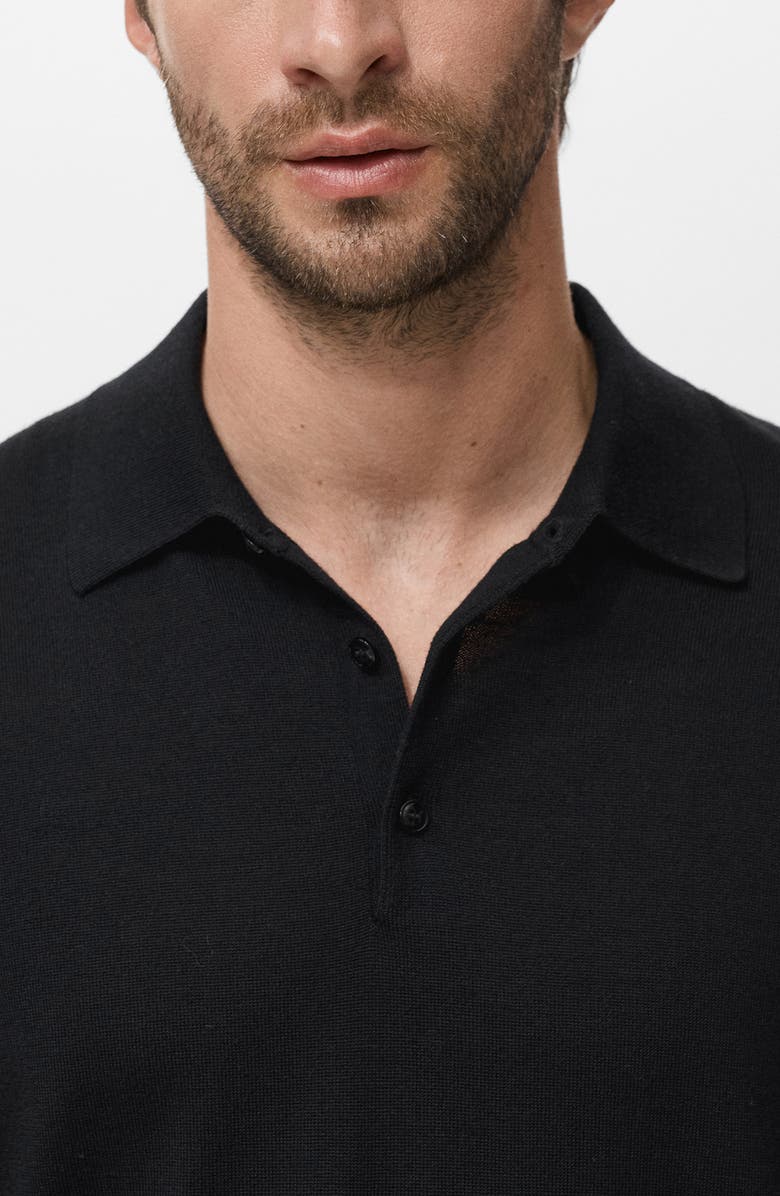 MANGO Wool Sweater Polo, Alternate, color, Black