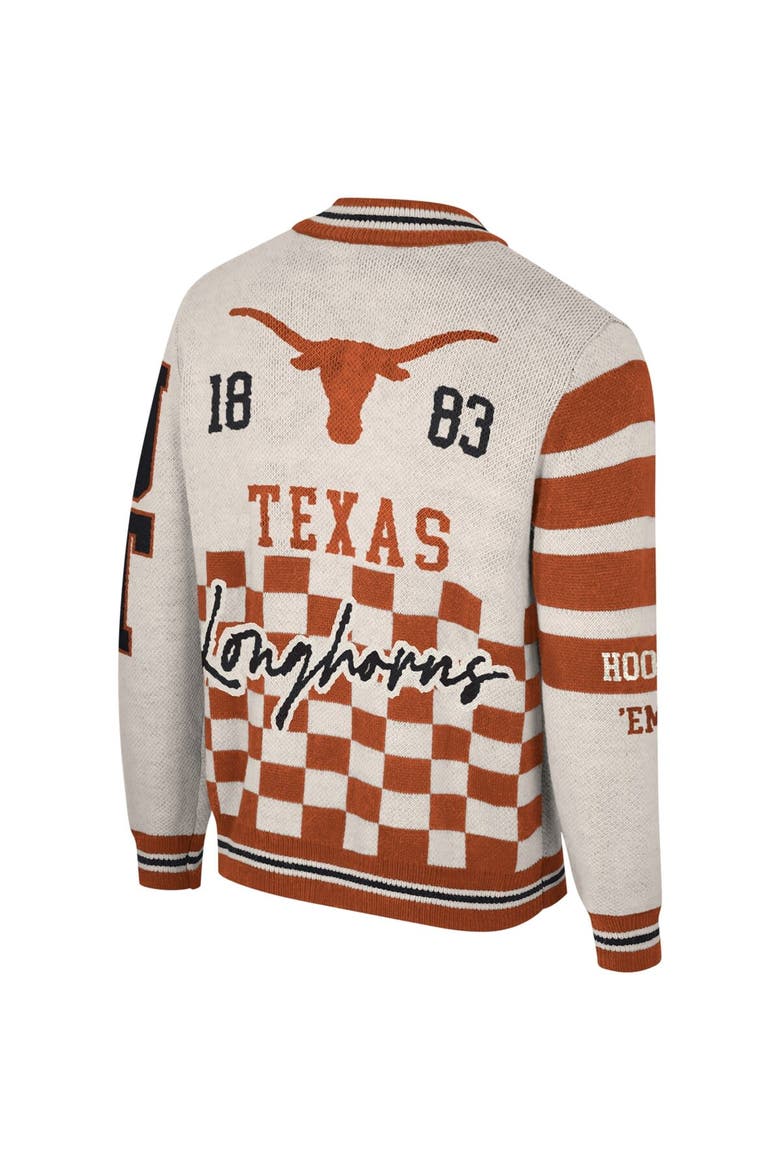 Unisex The Wild Collective Cream Texas Longhorns Jacquard Full-Zip Sweater, Alternate, color, Cream