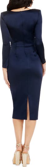 Ellen Flower Appliqué Long Sleeve Minidress