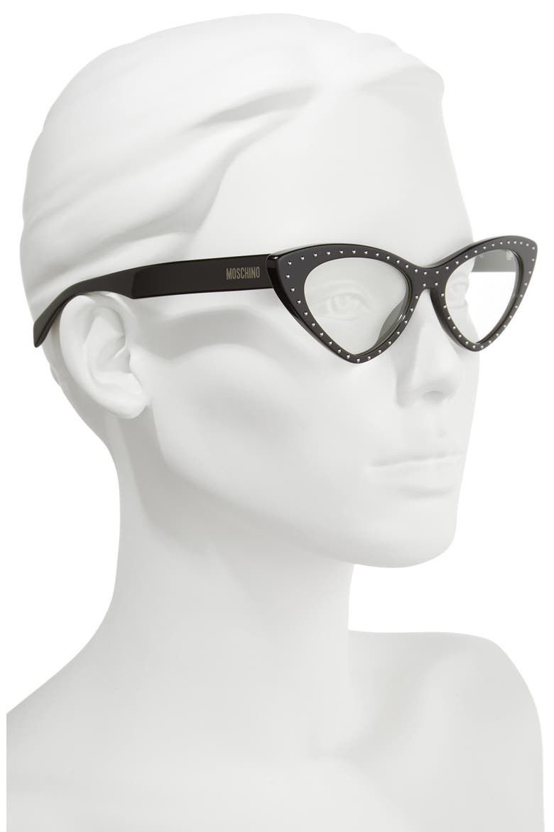 52mm Cat's Eye Sunglasses, Alternate, color, BLACK/ GOLD