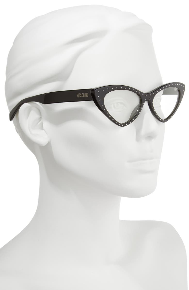 Moschino 52mm Cat's Eye Sunglasses, Alternate, color, 