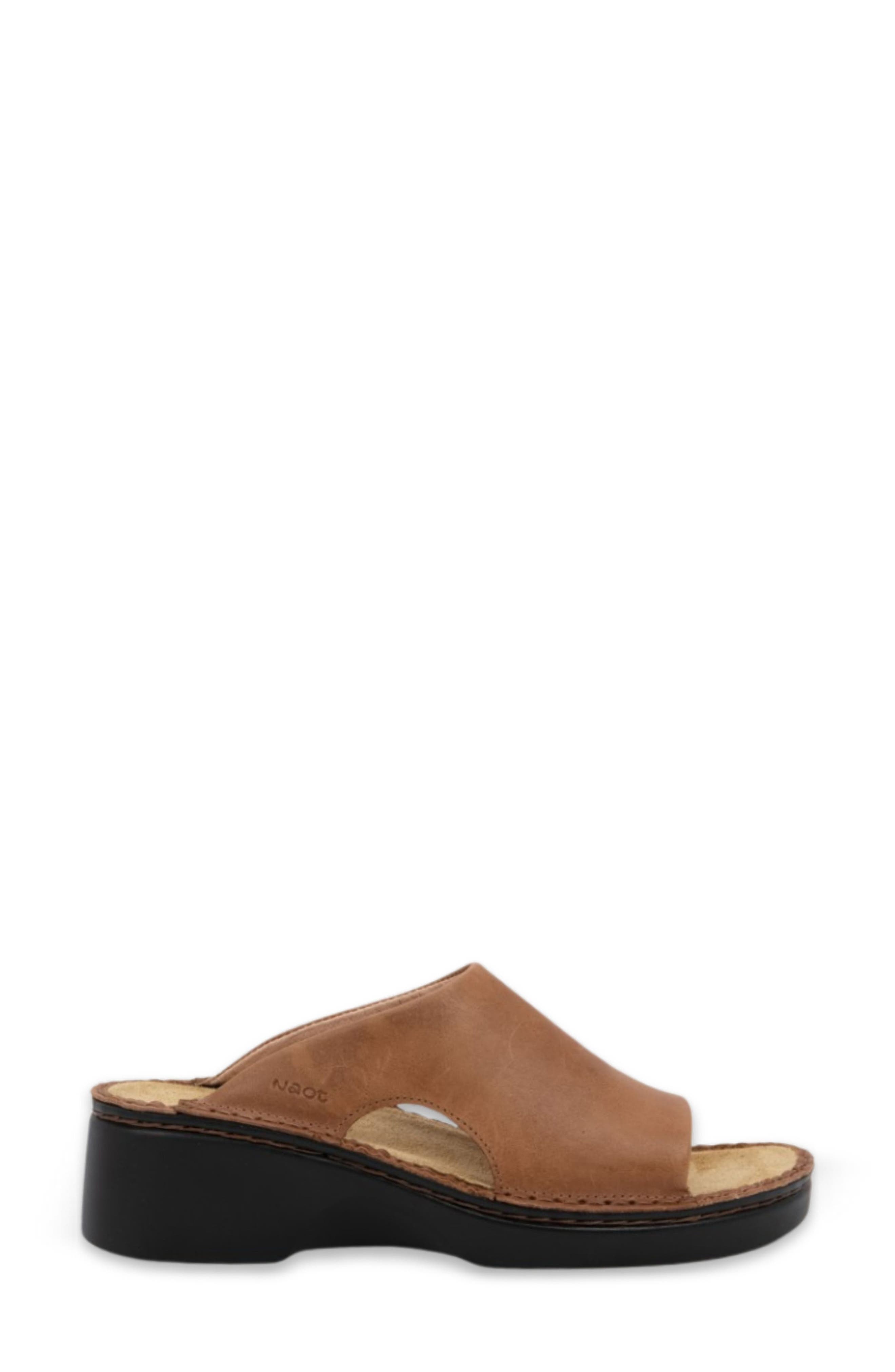 Naot Rome Slide Sandal, Alternate, color, Latte Brown Leather
