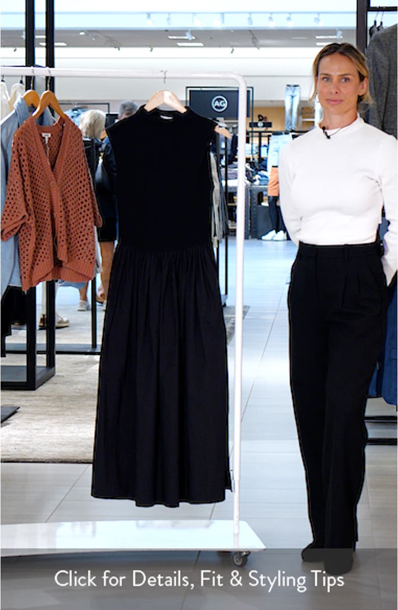 Mayflower Mixed Media Stretch Cotton Dress, sales video thumbnail