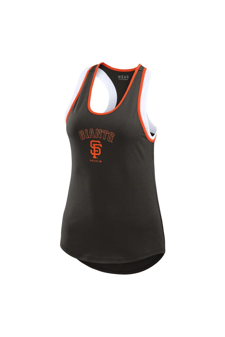 Women's WEAR by Erin Andrews Black San Francisco Giants Colorblock Racerback Tank Top, Alternate, color, Black