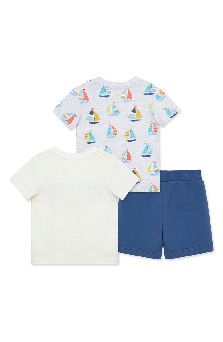 Little Me 3-Piece T-shirt & Shorts Set, Alternate, color, Blue
