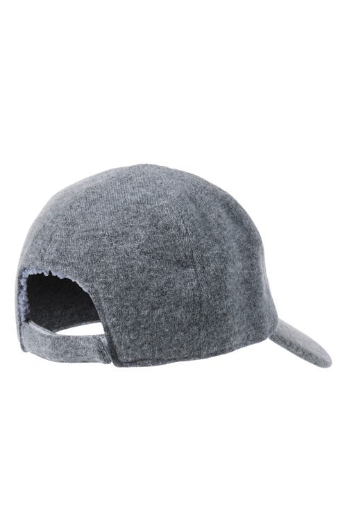 Amicale Wool & Cashmere Faux Shearling Lined Knit Baseball Cap In Gray