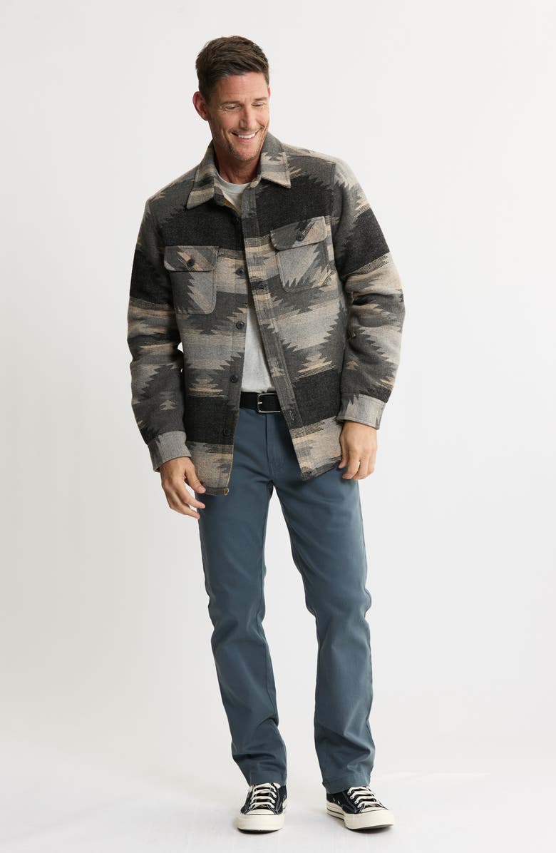 JACHS Geometric Jacquard Faux Shearling Lined Jacket, Alternate, color, Tan Aztec