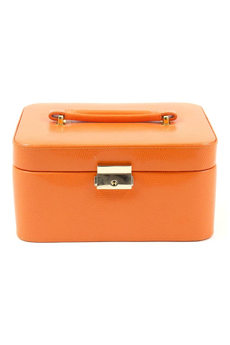 Leather Jewelry Box, Alternate, color, ORANGE