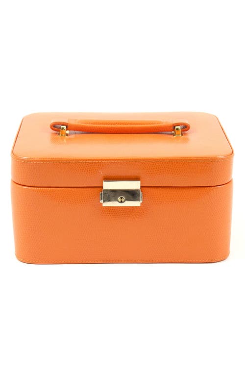 Bey-berk Leather Jewelry Box In Orange