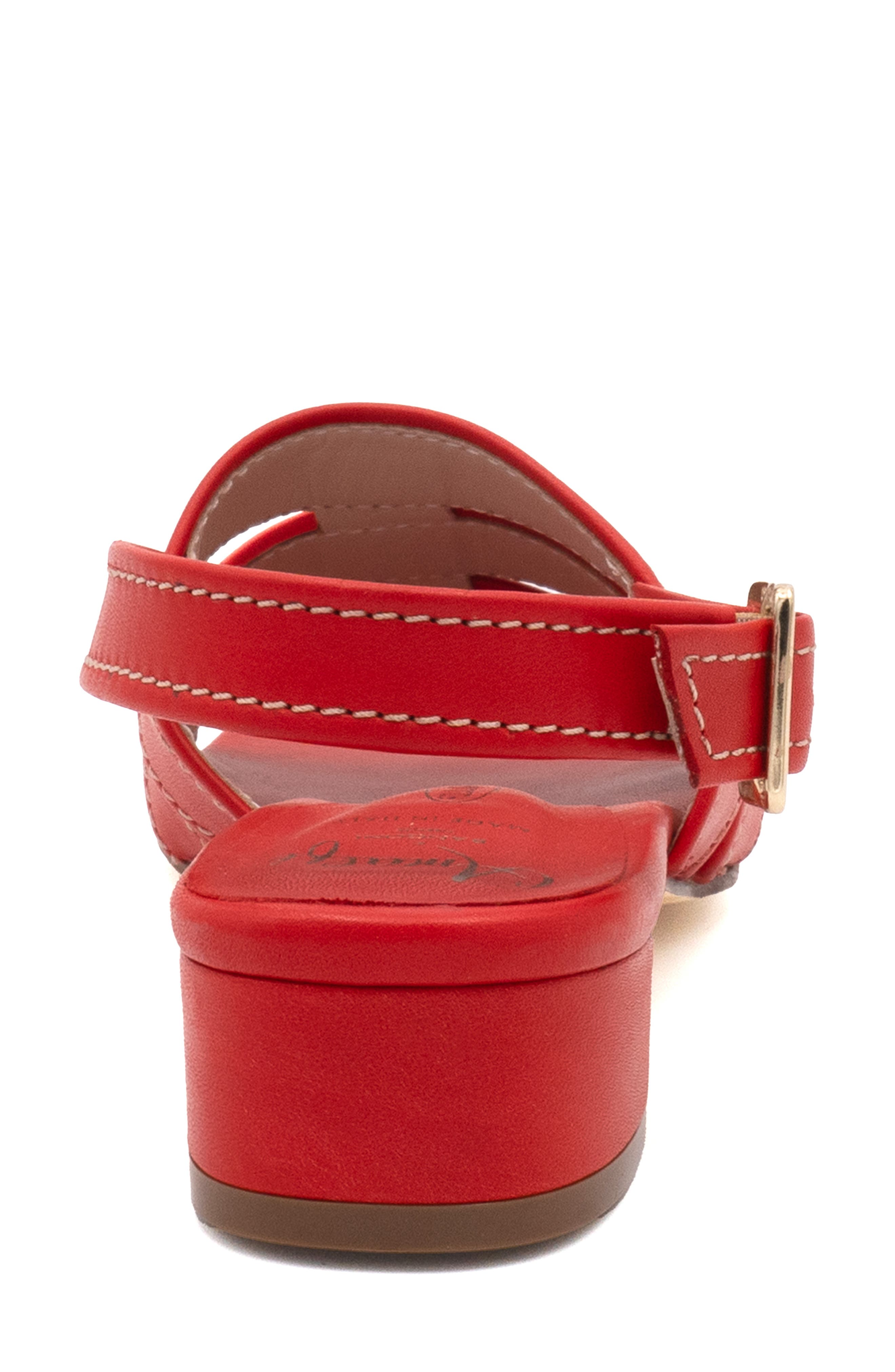 Slingback Sandal, Alternate, color, RED LOBO W/ PLATINUM BUCKLE