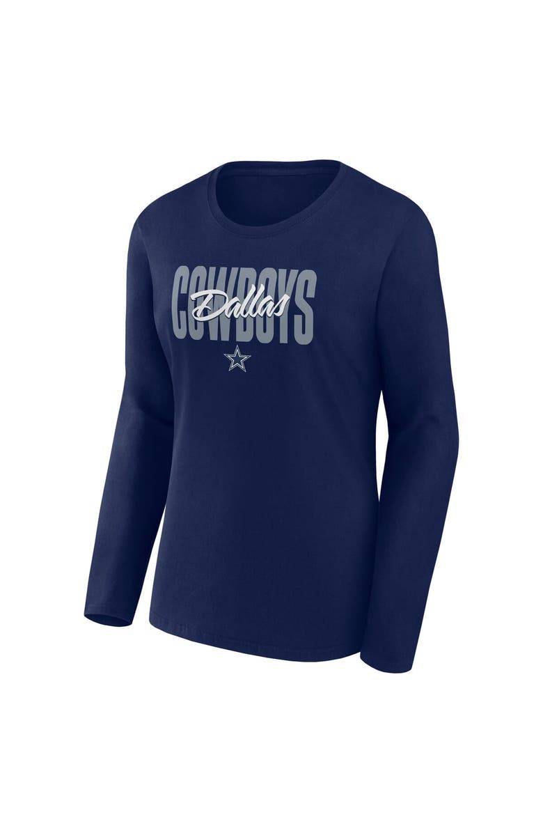 FANATICS Women's Fanatics Navy Dallas Cowboys Long Sleeve Scoop Neck T-Shirt, Alternate, color, Navy