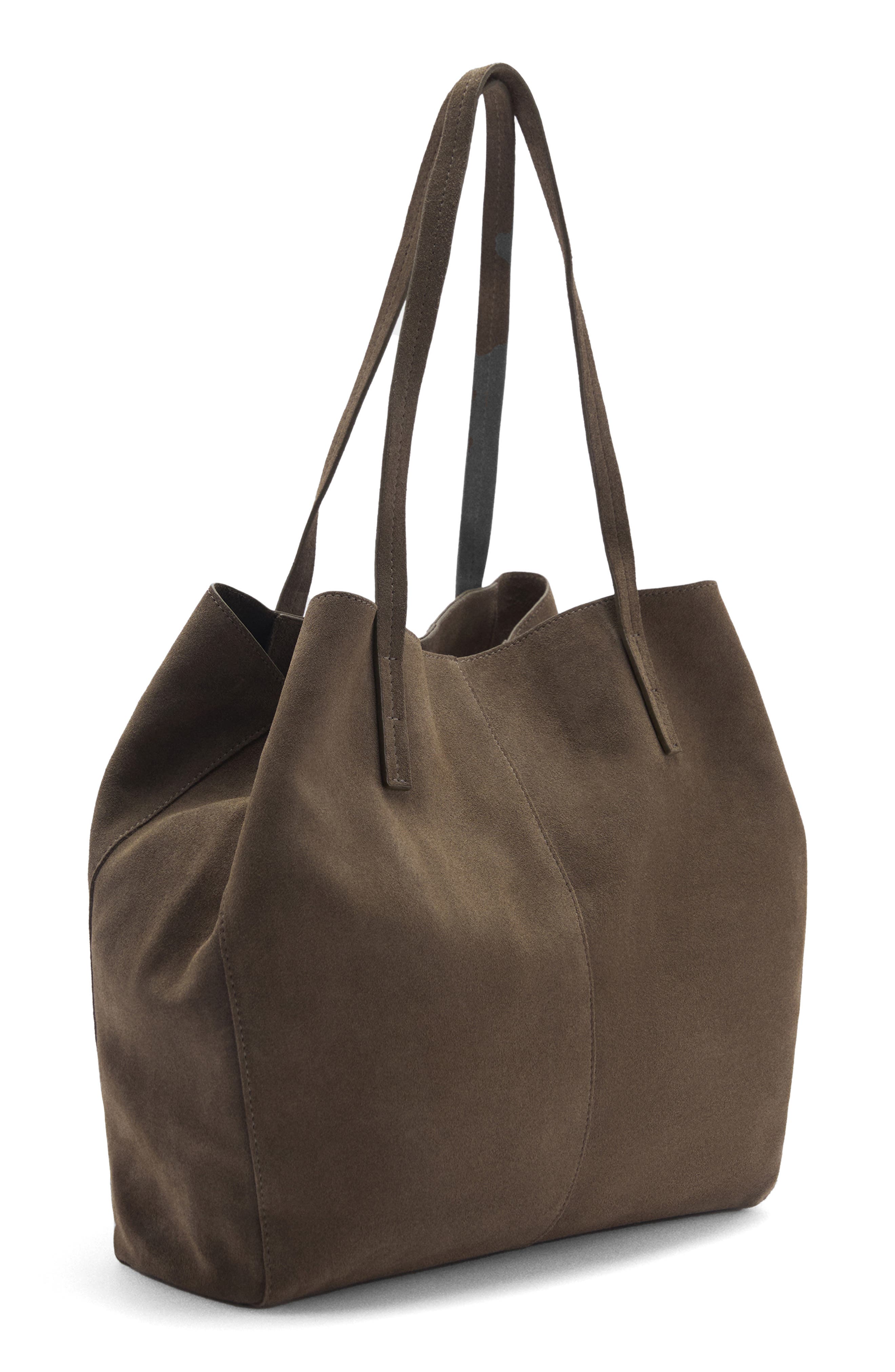 MANGO Suede Shopper Bag, Alternate, color, 