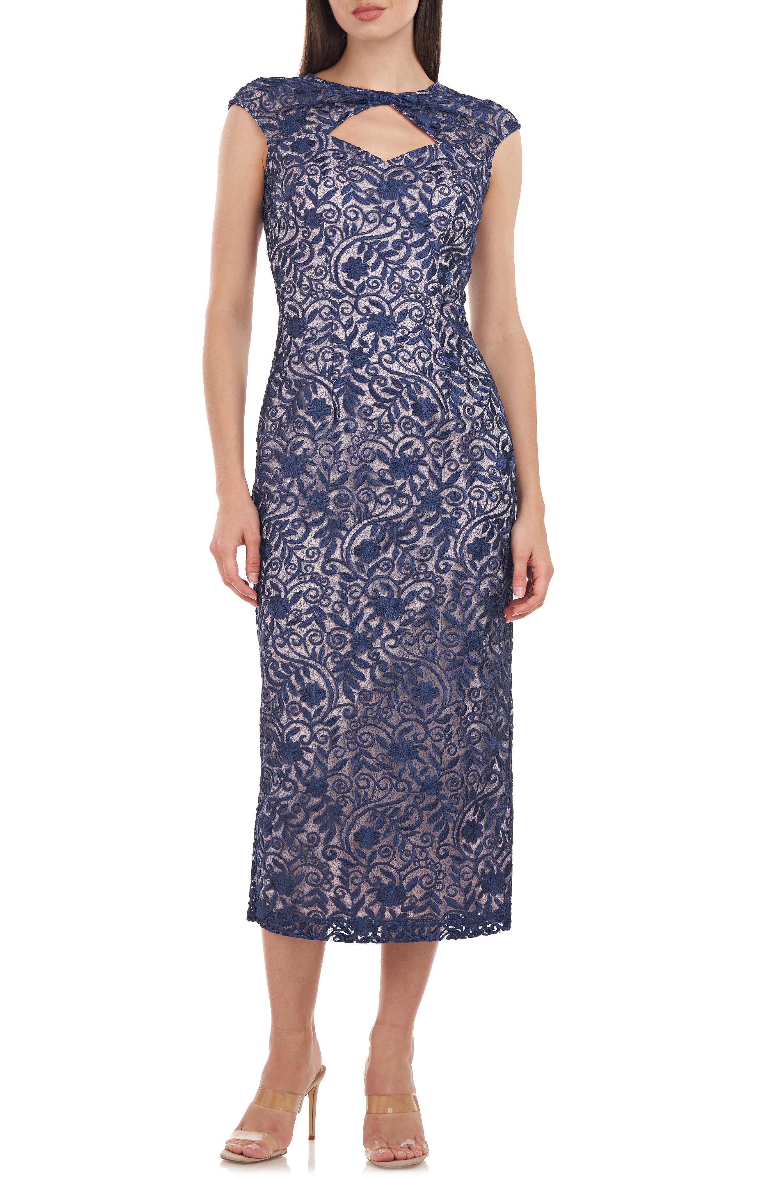 JS Collections Daniela Bow Lace Cocktail Dress (Women) | Nordstromrack