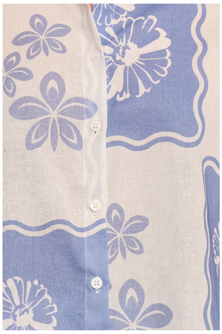 Shellie Floral Camp Shirt, Alternate, color, BLUE DAHLIA