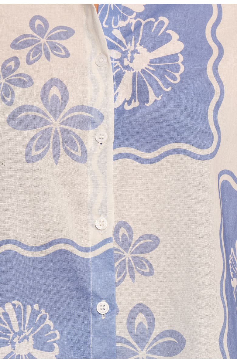 Petal & Pup Shellie Floral Camp Shirt, Alternate, color, Blue Dahlia