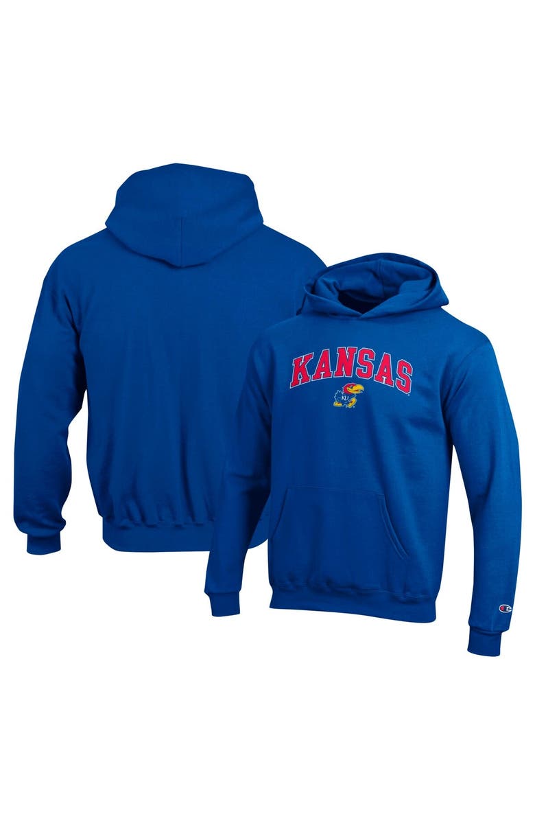 Champion Youth Champion Royal Kansas Jayhawks Campus Pullover Hoodie, Alternate, color, Royal