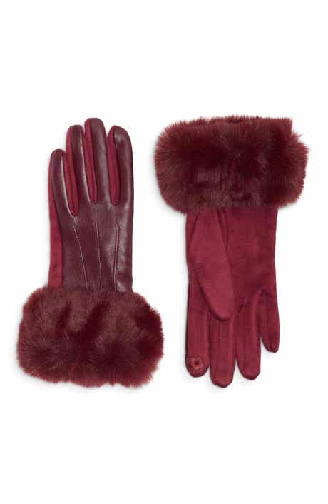 Faux Fur Trim Tech Gloves