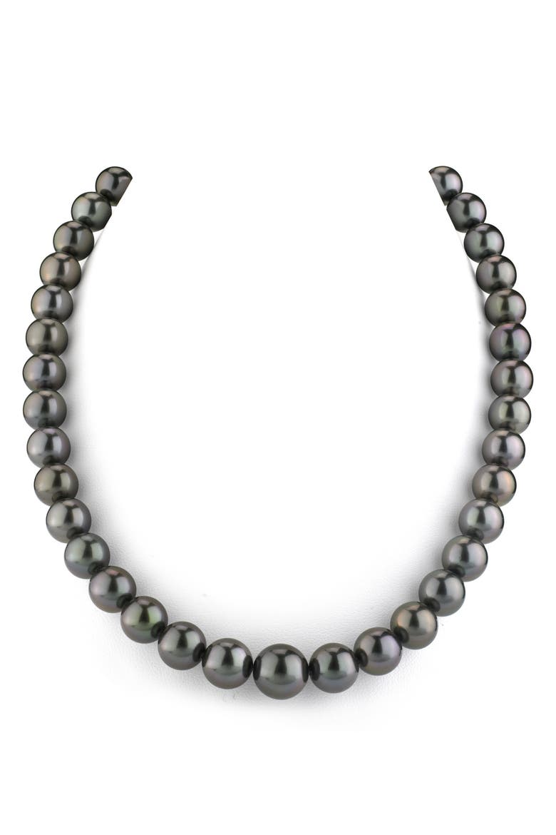 9-11mm Tahitian South Sea Pearl Necklace - AAAA Quality, Main, color, 14K Yellow Gold Clasp