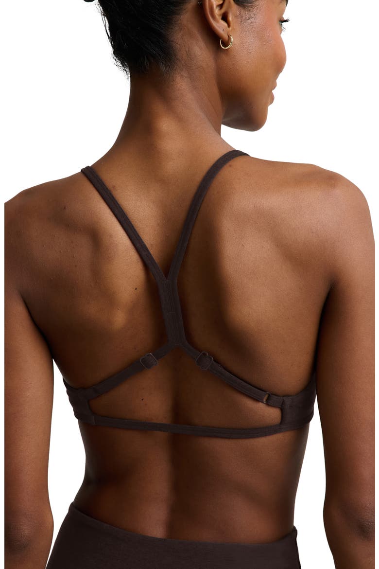 Spacedye Minimal Racerback Sports Bra, Alternate, color, DARK CHOCOLATE HEATHER