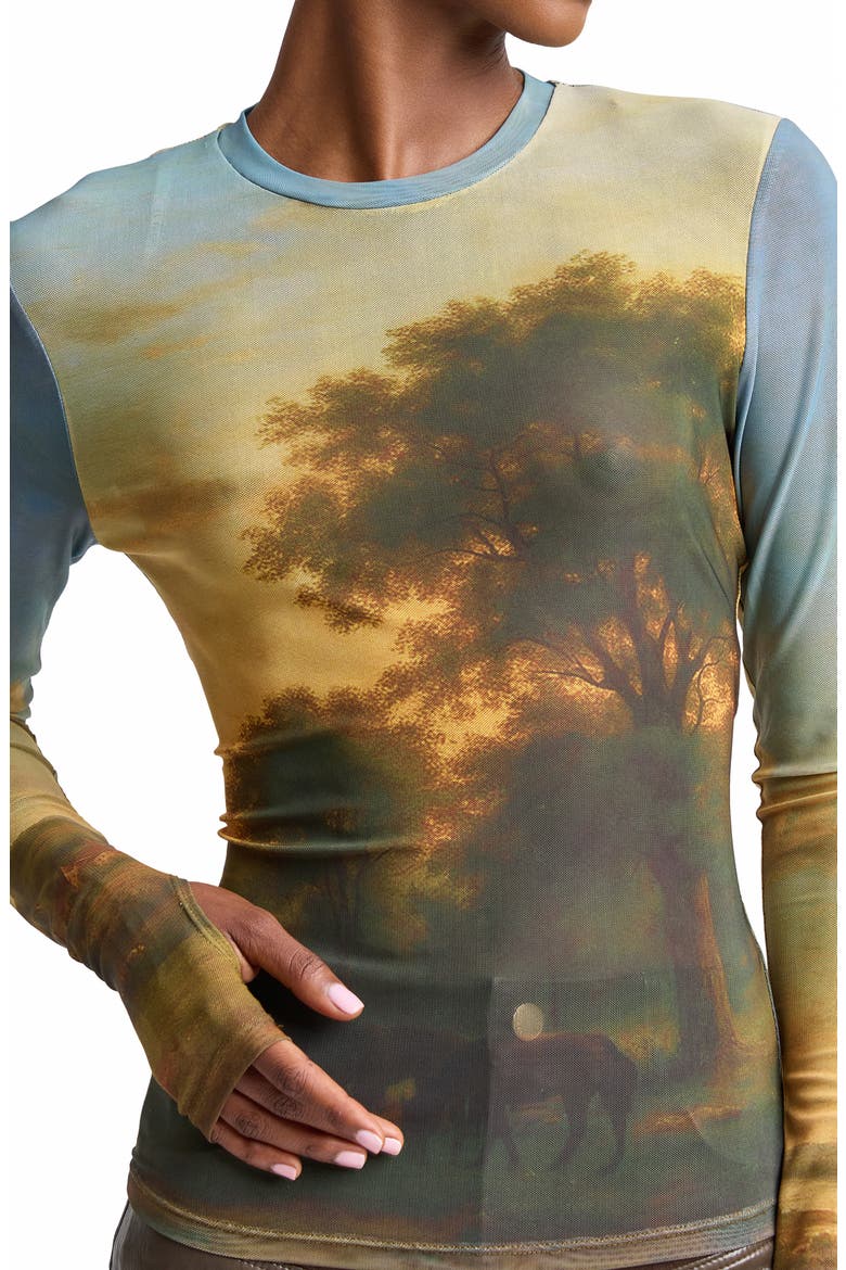 Animal Spot Mesh T-Shirt, Alternate, color, LANDSCAPE MURAL