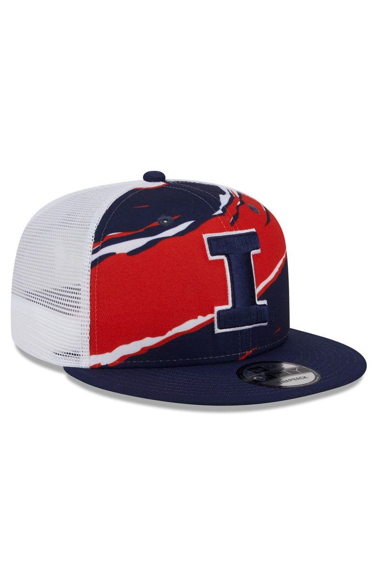 New Era Men's New Era Navy Illinois Fighting Illini Tear Trucker 9FIFTY Snapback Hat, Alternate, color, 