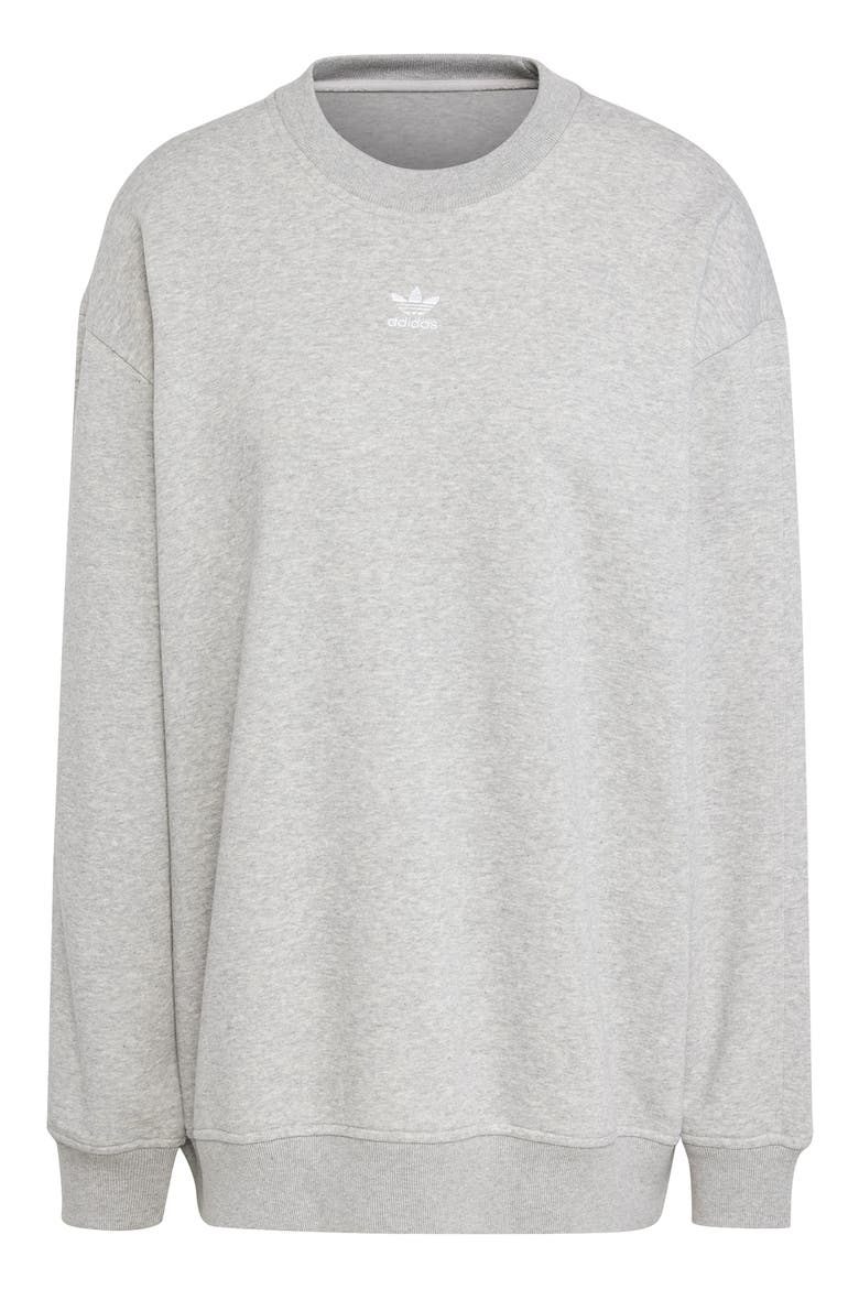 Essentials Oversize Crewneck Sweatshirt, Alternate, color, MEDIUM GREY HEATHER