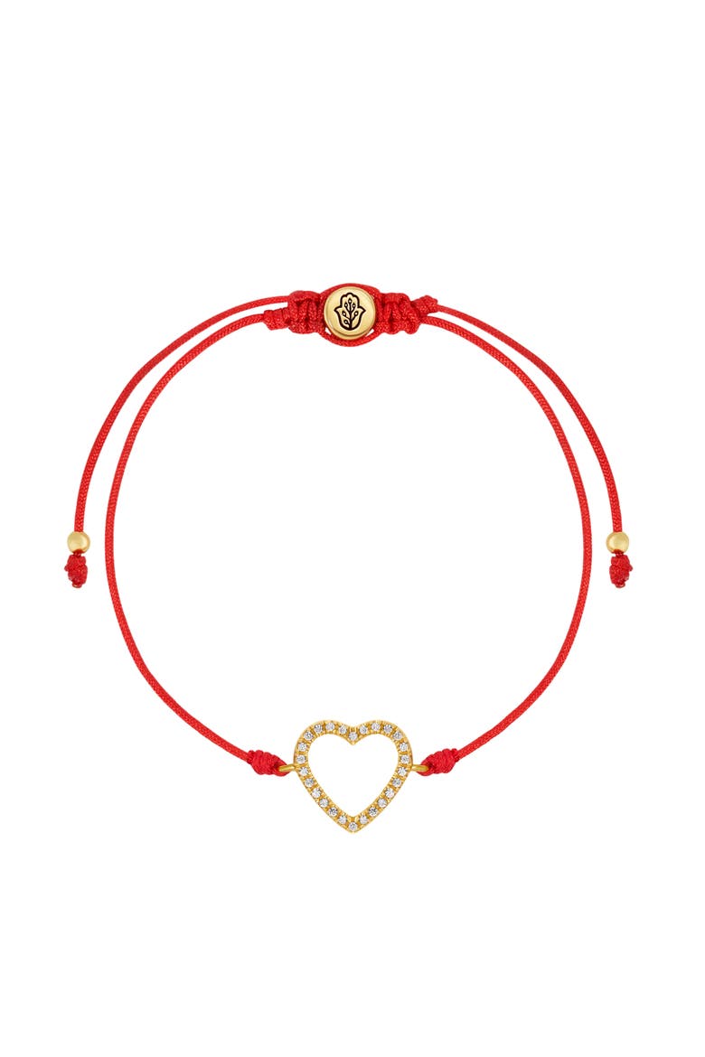 Enduring Affection Heart Red String Bracelet, Main, color, Red/Gold