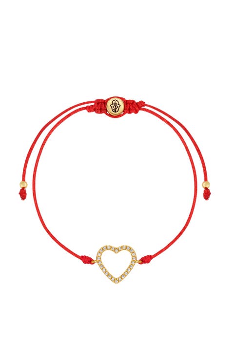 Enduring Affection Heart Red String Bracelet