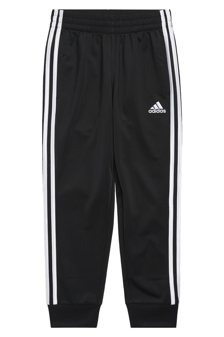 Kids' 3-Stripe Tricot Joggers, Main, color, BLACK