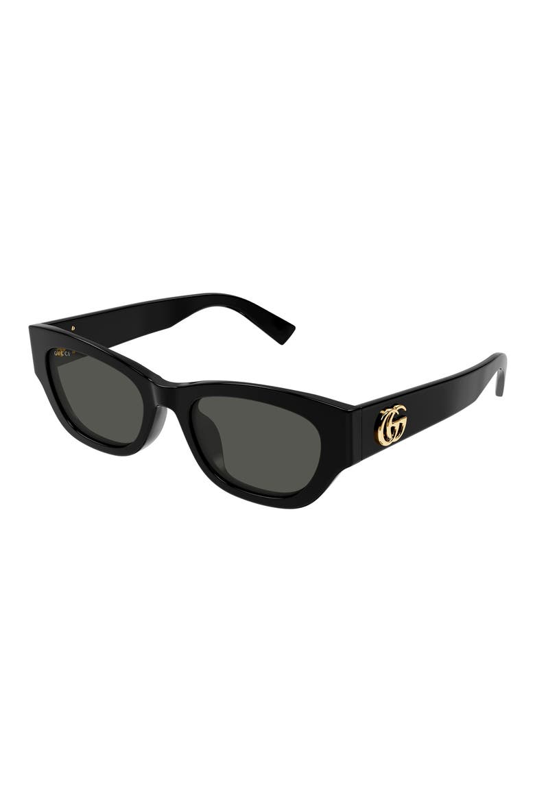 53mm Cat Eye Sunglasses, Alternate, color, BLACK