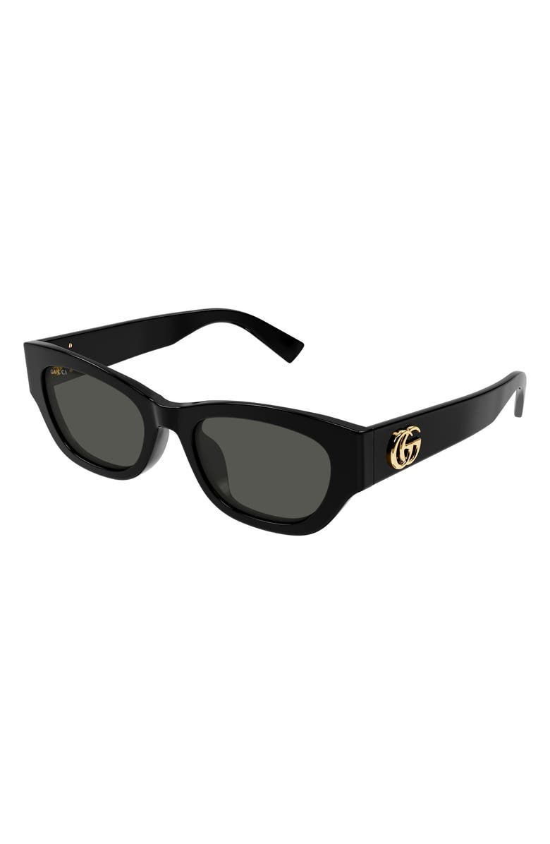 Gucci 53mm Cat Eye Sunglasses, Alternate, color, Black