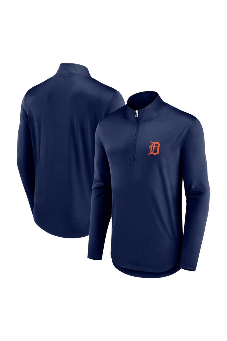 Men's Fanatics Branded Navy Detroit Tigers Quarterback Quarter-Zip Top, Alternate, color, Navy