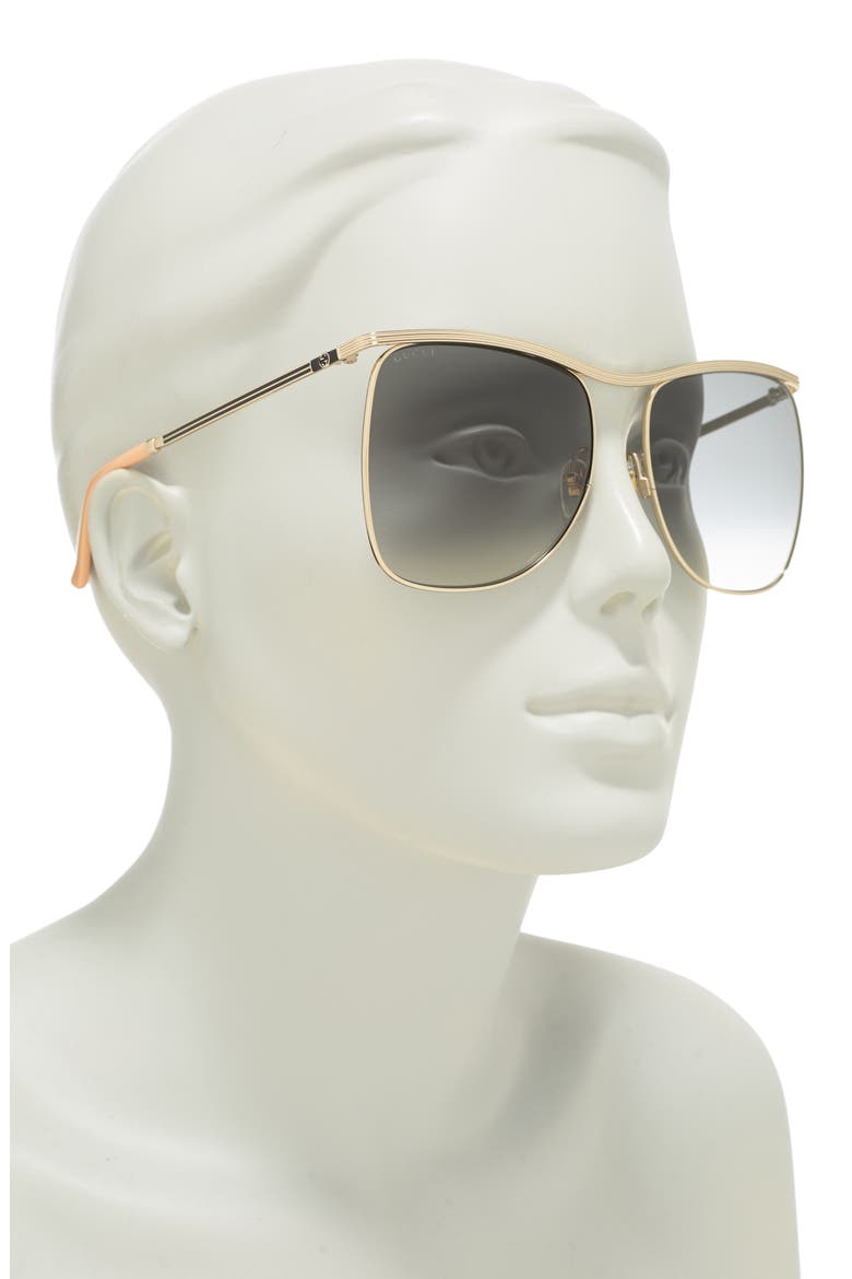 63mm Square Sunglasses, Alternate, color, GOLD